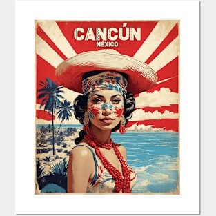 Cancun Mexico Vintage Poster Tourism 2 Posters and Art